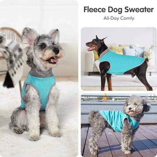 2 Pack Fleece Dog Sweater Pullover Lightweight Reflective Jacket (XXX-Large / 1# Teal & Grey)