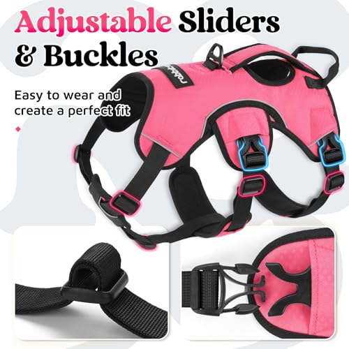 Escape Proof Dog Harness for Medium (Peach Pink / Medium)