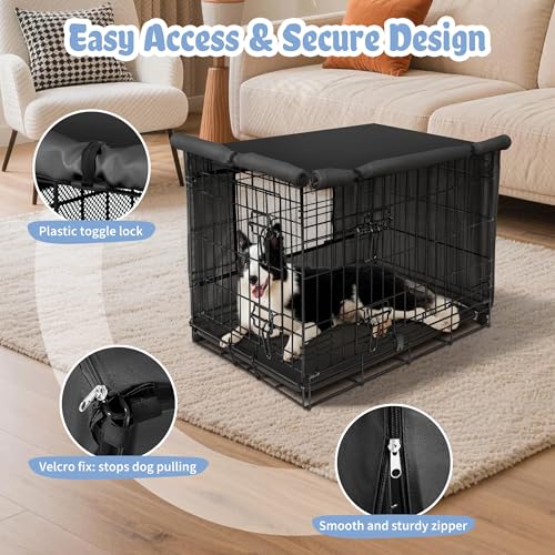 Dog Crate Cover (42.9"L x 28.3"W x 30.3"H / Black)