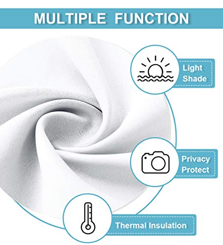 Adhesive Curtains 72 inches Long for Living Room Office (Pure White / 42"W x 72"L (Pack of 1))
