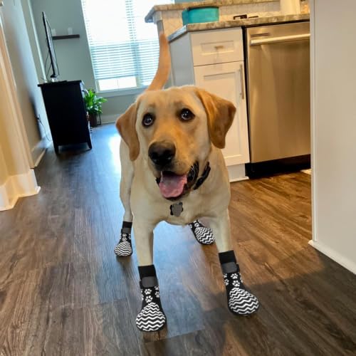 Anti Slip Dog Socks to Prevent Licking Paws for Hot Pavement (Black / X-Large)