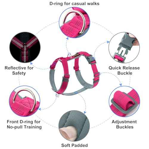 No Pull Dog Harness (S / Hot Pink)