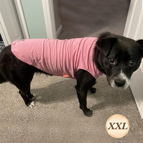 2Pack Cotton Dog Shirt for Medium Large Dogs Soft Striped Tank Top (XX-Large (40-55lbs) / 05# 2Pack (Green+Striped))