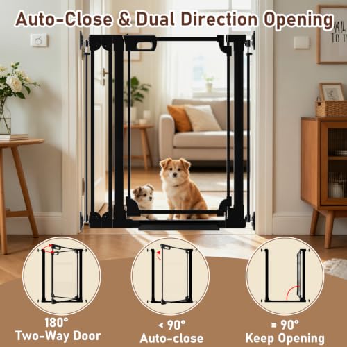 40" Extra Tall Clear Acrylic Dog Gate 29.52 (Black / 29.52-47.24"W x 40"H)