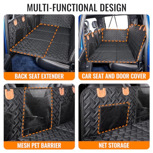 Dog Car Seat Cover for Back Seat (Black / XL-for Full Size Truck)