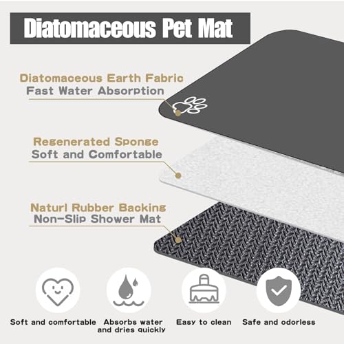 Large Pet Feeding Mat (dark brown / 36"L x 24"W)