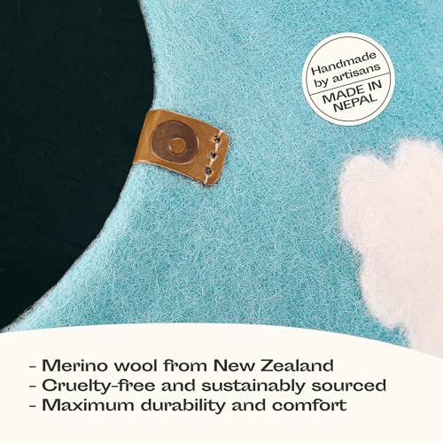 Cat Cave Merino Wool Bed for Indoor Cats (Nap Blue / Medium)