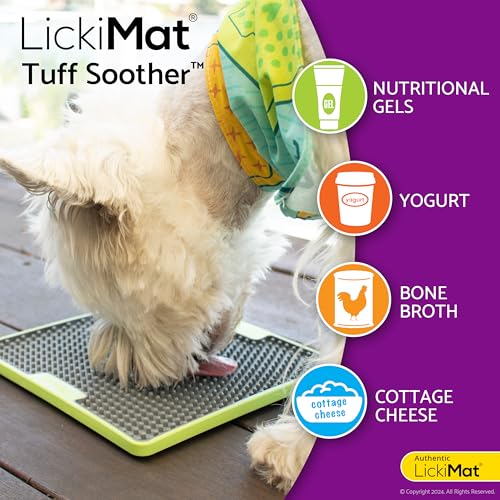Tuff Soother Slow Feeder Lick Mat for Dogs (Green)