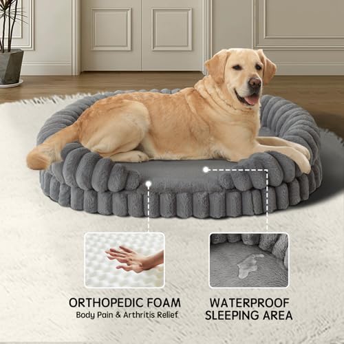 Calming Dog Bed for Extra Large Dogs (Gray / XL)