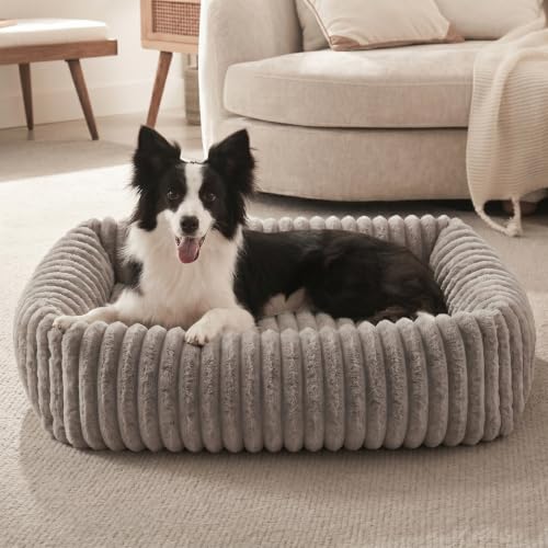 Dog Bed for Small Dogs (Khaki / S (20"x19"x6"))