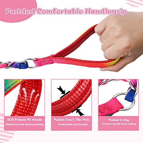 Metal Chain Dog Leash Chew Proof for Dogs (Colorful / 4FT 3.0mm (Medium dogs))