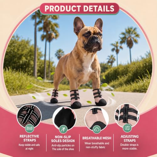 Dog Shoes Boots& Paw Protectors (Pink / XL)