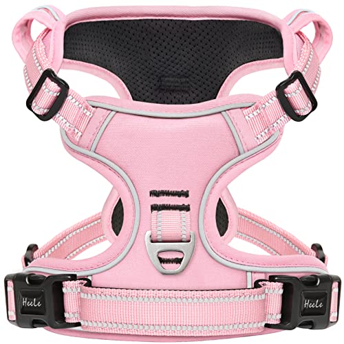 Dog Harness Dog Harness Small Dog No Pull Harness with Soft Handle Reflective Harness Adjustable (S / Pink)