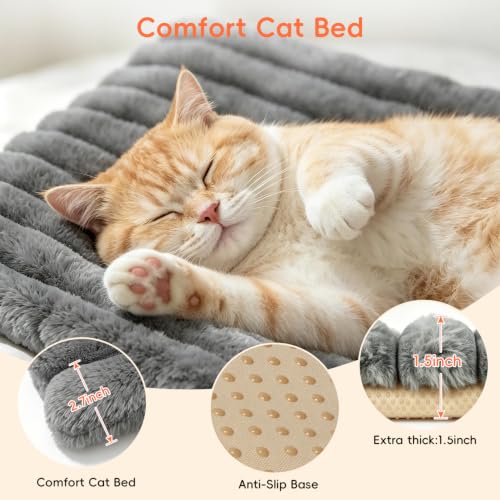 Cat Bed Mat for Indoor Cats (Grey / Medium 23.6×15.7 inch)
