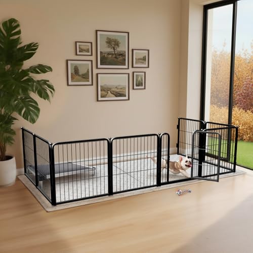 Homeplus Indoor Dog Playpen with Fence (Black / 24"H)