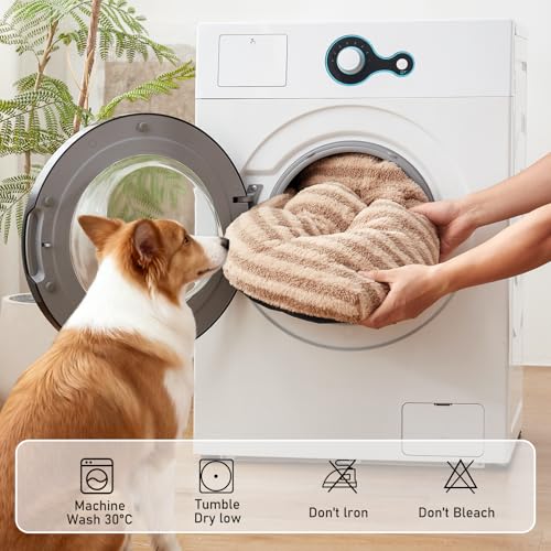 Washable XXL Dog Bed for Extra Large Dogs (Brown / 47.0"l x 29.0"w x 4"th)