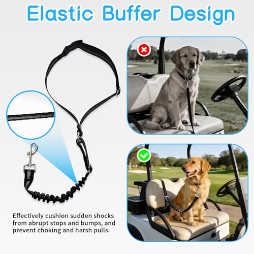 Golf Cart Dog Seat Leash & Safety Harness (Single Dog)