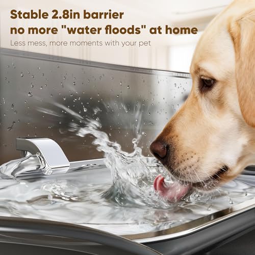 Large Stainless Steel Dog Water Fountain no Spill (Silver)