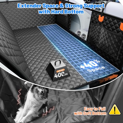 Dog Car Seat Cover for Back Seat (Jet Black / XL-For Full-size Trucks)