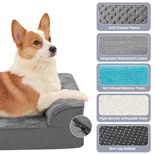 Dog Beds for Small Dogs (Fluffy Style-Dark Grey / M(35"x23"x3"))