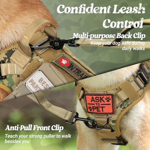 Tactical Dog Harness for Medium (Brown Camo / Medium)