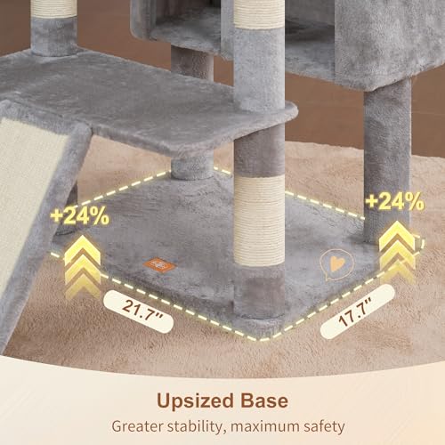 Tall Cat Tree for Large Cat (Light Gray / 80 inch)