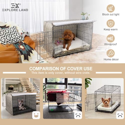 Pattern Dog Crate Cover (Brown / 42.0"L x 28.0"W x 30.0"H)