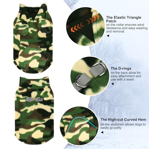 Dog Fleece Vest Sweater Winter Jacket for Small Medium Dogs (Medium / CAMO)