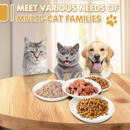 6 Pack Cat Food Bowl (White-B)