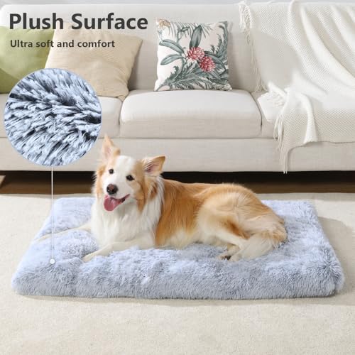 Large Dog Bed Crate Pad 35" (35.0"L x 23.0"W x 2.0"Th / Grey)