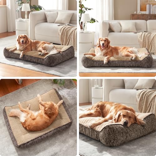 XL Orthopedic Dog Bed Large Size Dog (XL(42"L x 30"W x 8.5"Th) / Brown)