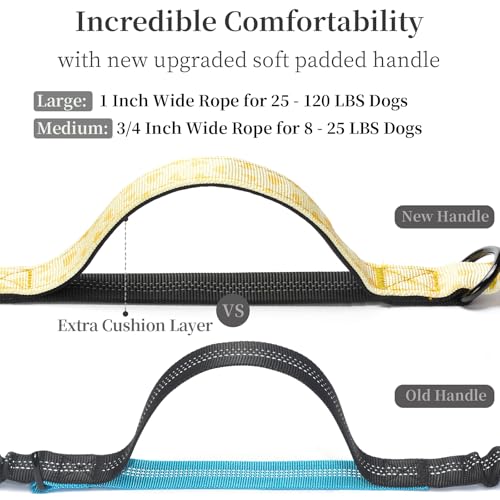 Hands Free Dog Leash with Zipper Pouch (yellow heart / Large)