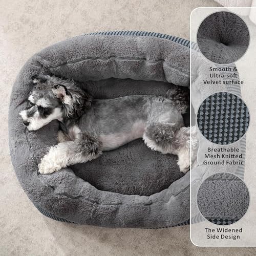 Large Dog Beds Large Sized Dog (L PLUS (38"x28"x8") / Dark Grey)