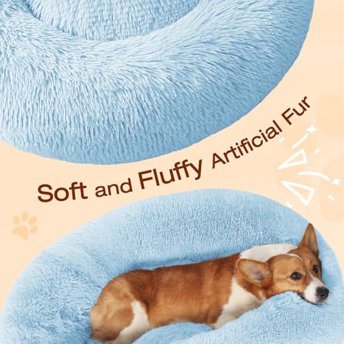 Dog Bed Calming Anti (27" / Light Blue)