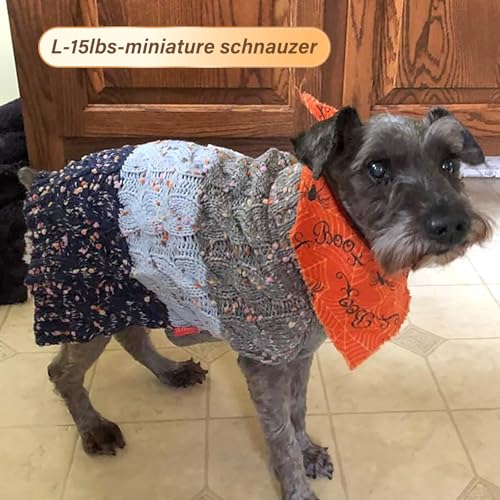 Color Block Dog Sweater for Small Dogs Turtleneck Thermal Knit (Large (20-30lbs) / 03# Navyblue)