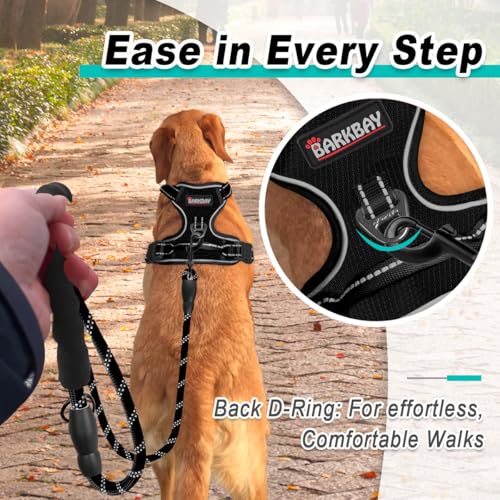 Dog Harness for Large Dog No Pull Mesh 2 Clips Dog Vest (X-Large / Black-Mesh)