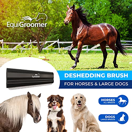 8 Inch Deshedding Brush for Dogs & Horses (Black)