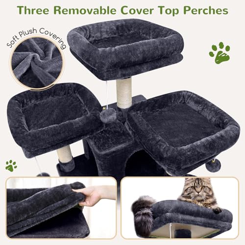 Big XXL Cat Tower for Indoor Multiple Cats (Dark Grey / 80inch)