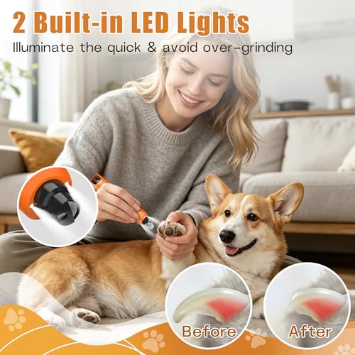 6 Speed Dog Nail Grinder with Quiet (Orange)