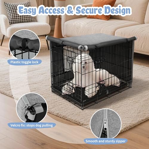 Dog Crate Cover (36.6"L x 23.0"W x 24.8"H / Grey)