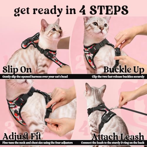 Cat Harness and Leash Set (Xxs / Berry Pounce)