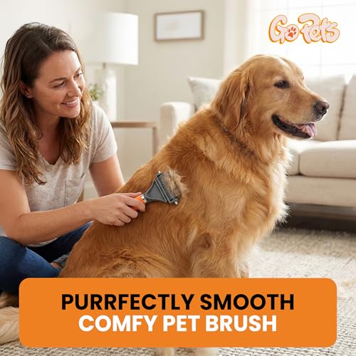 2-in-1 Deshedding & Dematting Comb & Grooming Brush for Dogs & Cats (2-Sided Dematting Comb)