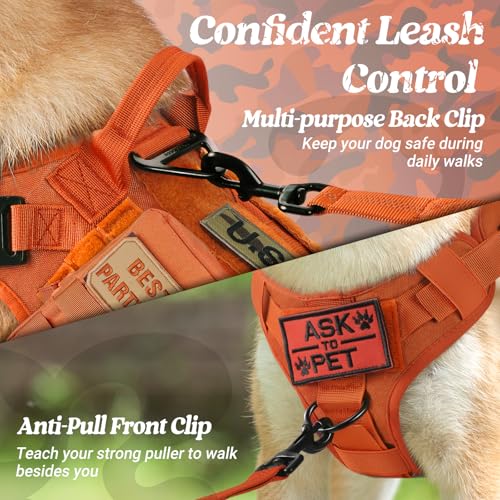 Tactical Dog Harness for Large (Orange / Large)