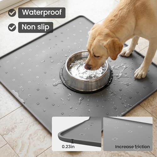 Silicone Pet Feeding Mat (dark grey / 26*26)