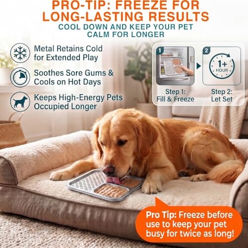 2 Pack Stainless Steel Lick Mat for Dogs & Cats (2 Pack)