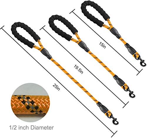 Nylon Traffic Leash with Padded Handle (Rope-Orange)