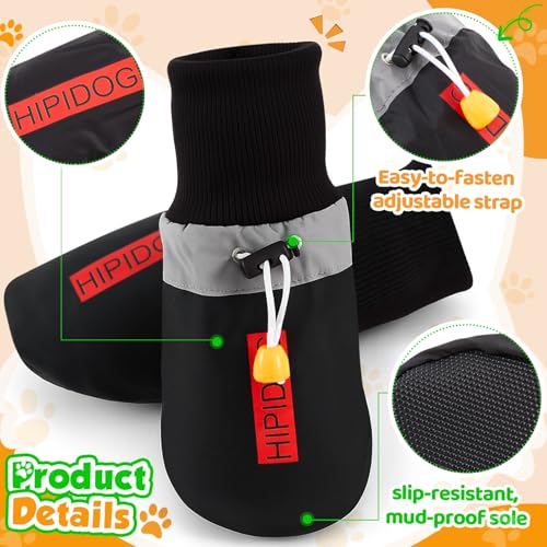 Waterproof Dog Raincoat Shoes 10 (Single Side / 10-22lbs)