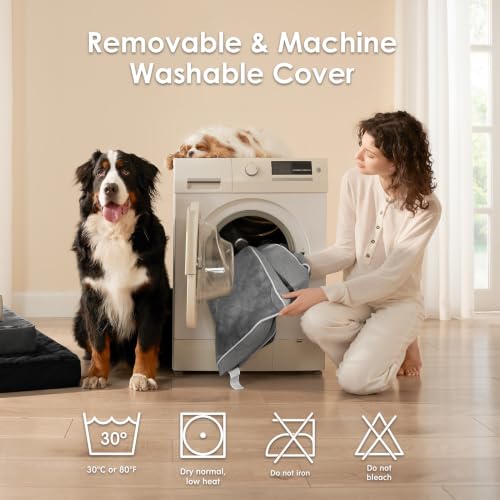 Medium Memory Foam Dog Crate Bed Washable (Grey / 30*20*3 Inches)