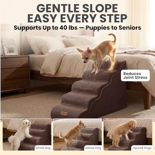 Dog Stairs for High Beds (Chocolate / Stairs 24.5"H)