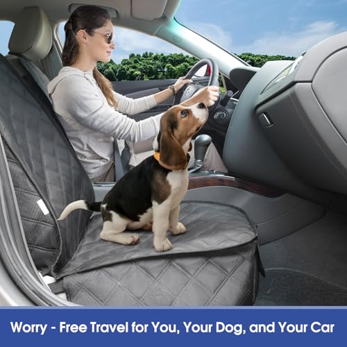 Front Seat Cover for Dogs with Side Flaps (2_Pack / Black)